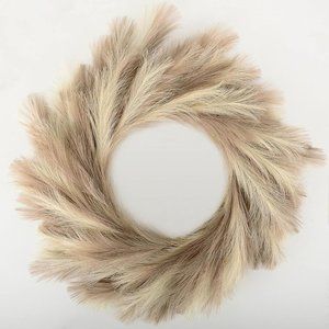 27'' Faux Artificial Pampas Wreath for Front Door Dacoration